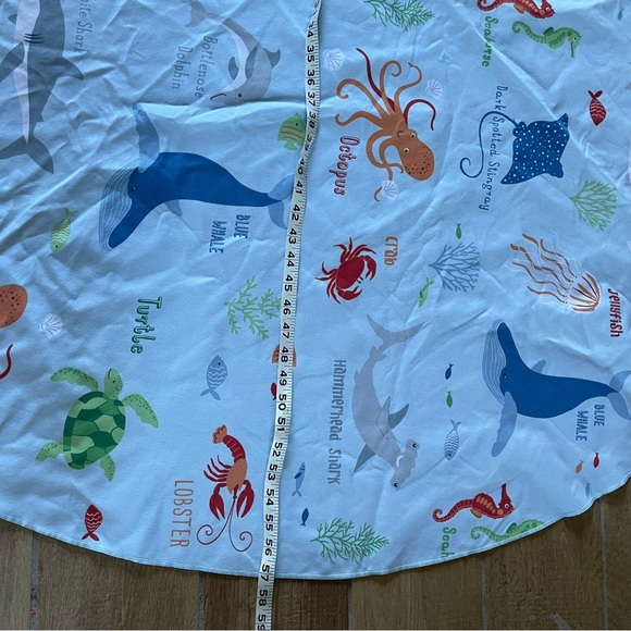 Boat House for Kids Marine Life Tummy Time Circular Portable Blanket - Picture 5 of 5